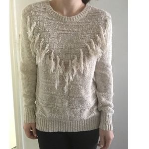 Staring At Stars Oatmeal Fringe Sweater